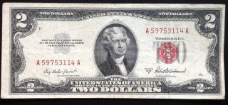 1953a $2 Legal Tender Red Seal Note - Fr 1510 - Sharp Bill Great Detail & Color photo