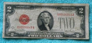 1928g $2 Two Dollar Red Seal Note Bill Da Block - Rs4 photo