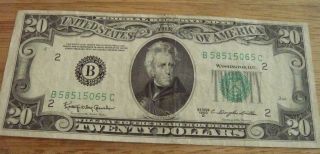 1950 D Andrew Jackson 20 Dollar Bill Federal Note Us Currency Small Twenty photo