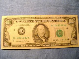 1985 100 Dollars 29 Years Franklin Cleveland=3529 photo