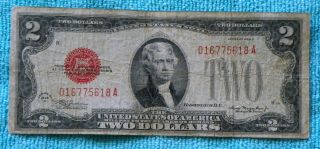 1928d $2 Two Dollar Red Seal Note Bill Da Block - Rs9 photo