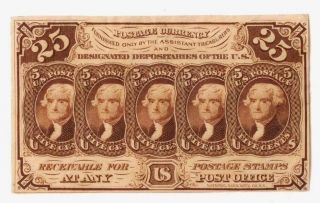 Twenty Five Cent Fractional Note First Issue Straight Edges No Monogram Fr 1282 photo
