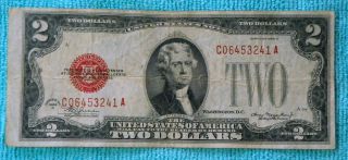 1928d $2 Two Dollar Red Seal Note Bill Ca Block - Rs19 photo