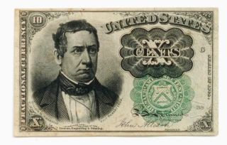 Crisp Uncirculated Ten Cent Fractional Note Fifth Issue Green Seal Fr 1264 photo