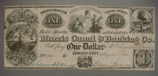Morris Canal & Banking,  One Dollar Receivable For Canal Tolls,  Jersey City (nj) photo