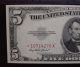 1953a $5 Star United States Note Fr - 1533 Cga Gem Uncirculated 66 Small Size Notes photo 1