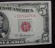 1953a $5 Star United States Note Fr - 1533 Cga Gem Uncirculated 66 Small Size Notes photo 2