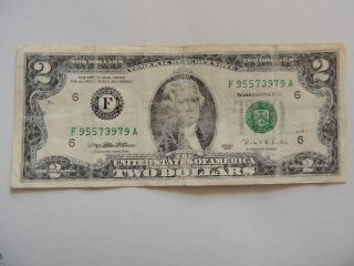 1995 Two Dollar $2 Federal Reserve F Series 3 Way Full House All Odd ' S Note photo