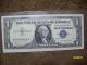1957 Series A One Dollar Silver Certificate Serial B99496948a Blue Seal Vf / Ef Small Size Notes photo 2