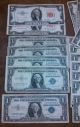 1957a $1 Star Note,  (4) 1935 - (7) 1957 $1,  (2) 1953 $2,  (5) $2 Dollar Bills,  Fv $26 Small Size Notes photo 1