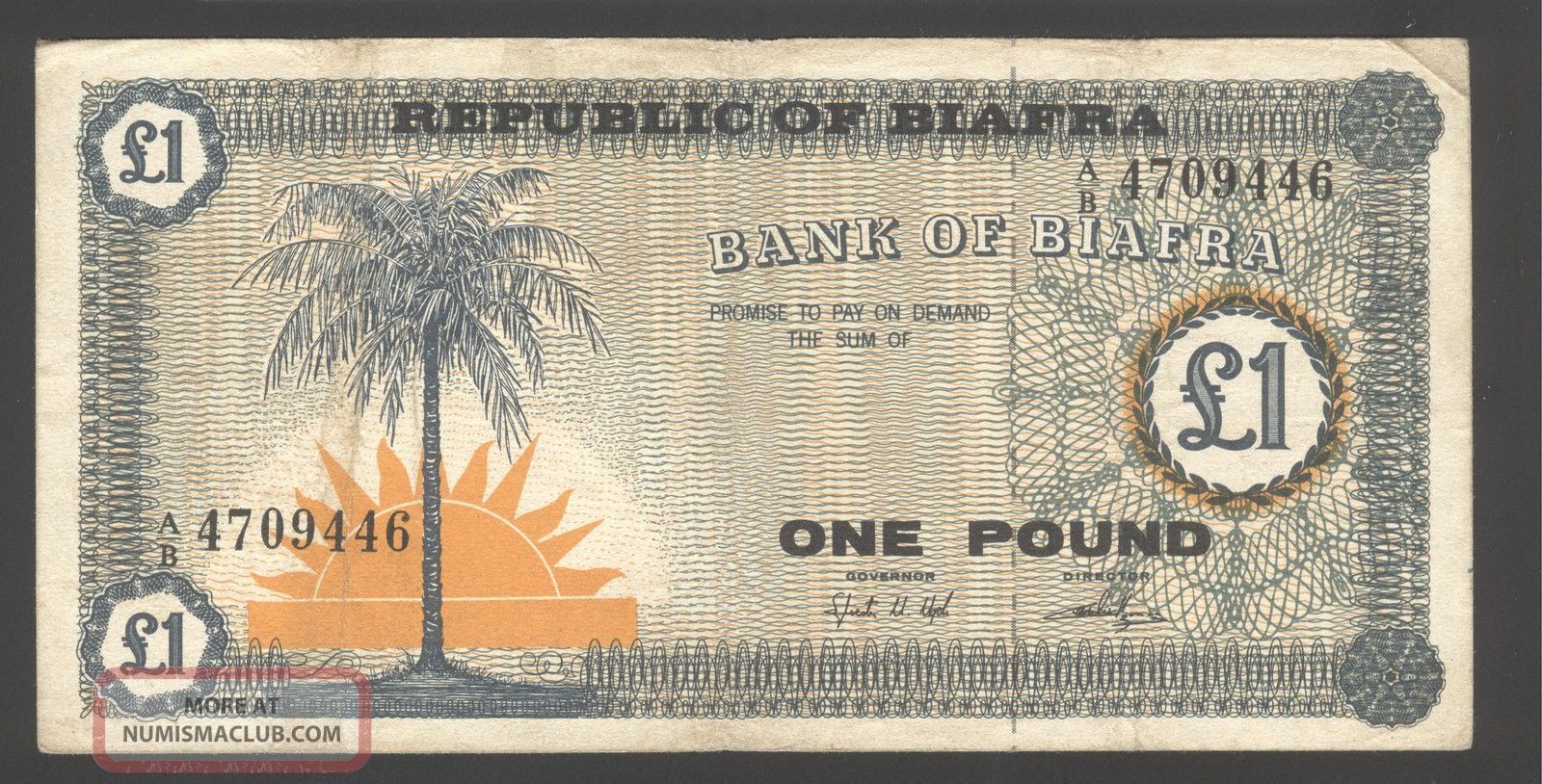 Biafra 1 Pound 1967 Vf P 2 biafra-1-pound-1967-vf-p-2