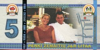 Zemaiciu J & R (lithuania) 5 Litaa 2005 Unc ' With Watermark ' photo