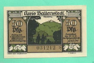 Germany Ballenstedt 50 Pfg.  1921 Unc Gem Notgeld 031212 photo