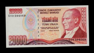 Turkey 20000 Lira L.  1970 (1995) G Pick 202 Unc. photo
