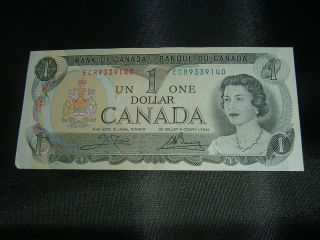 1973 Canadian $1 Bill G Crow Bouey Ecr9339140 photo
