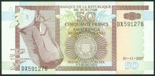 Burundi 50 Francs 2007 Unc - P 36 G photo