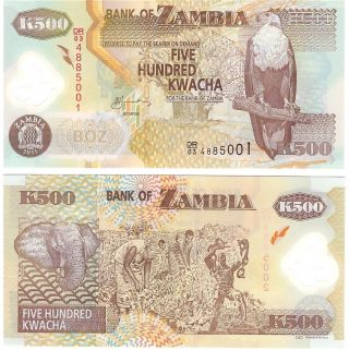 Zambia 500 Kwacha P -,  2011 Unc Banknote Africa photo