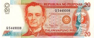 Philippines 20 Pesos 2004 P - 182h Unc Banknote Asia photo