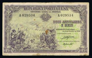 2$50 Angolares Comemorative 1948 Pic71 Angola Fine + photo