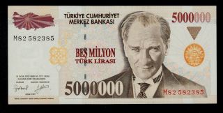 Turkey 5000000 Lira L.  1970 (1997) Pick 210 Unc. photo