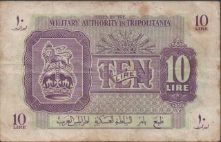 Libya,  10 Lire,  Nd.  1940 ' S,  M 4a,  Ww Ii Issue photo