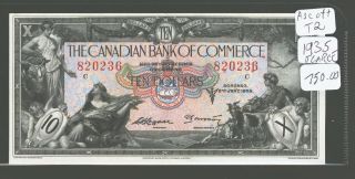 1935 $10 Dollar Scarce Canadian Bank Of Commerce Note Ser 820236 photo