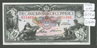 1935 $10 Dollar Scarce Canadian Bank Of Commerce Note Ser 051460 photo