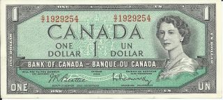1954 Uncirculated Canadian $1 Banknote Gz1929254 (10250) photo