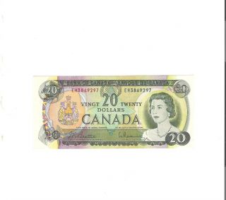 1 - 1969 $20.  00 Bill Aunc Bank Of Canada,  Note photo
