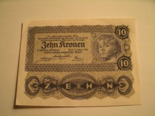 Zehn 10 Kronen 1922 - Osterreichisch - Ungarische Bank Note photo