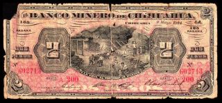El Banco Minero De Chihuahua 2 Pesos 5.  09.  1914 M153 / Bk - Chi - 122 Good photo