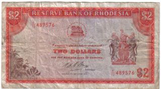 Rhodesia 2 Dollars 29 June 1973 Look Scans photo