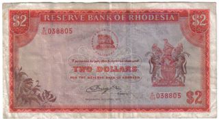Rhodesia 2 Dollars 15 April 1977 Look Scans photo