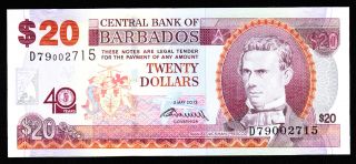 Barbados 20 Dollars 2012 Commemorative Pick Unc. photo