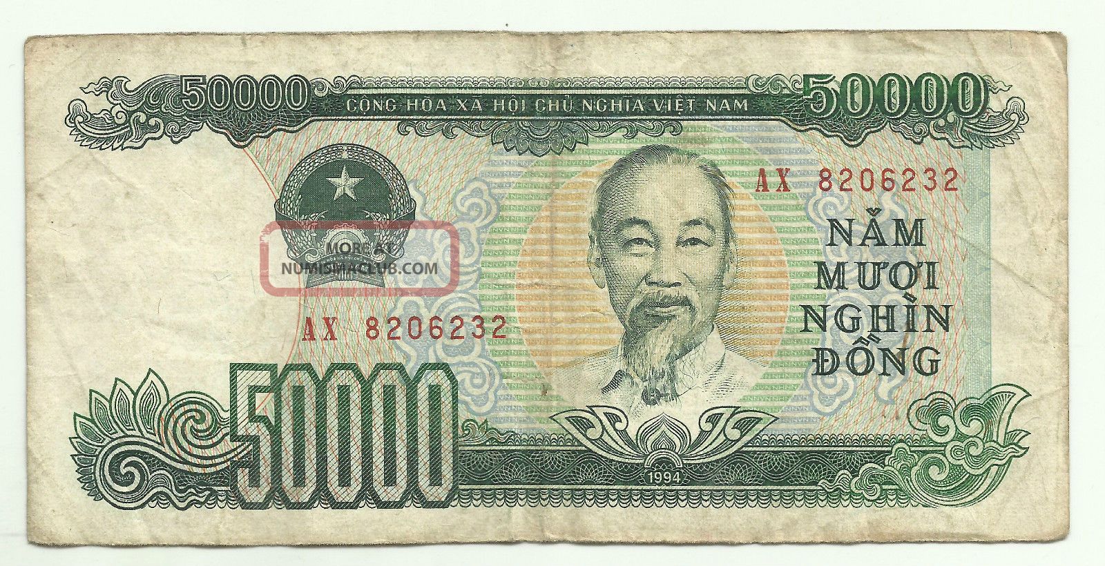 Viet Nam 50000 Dong 1994 P - 116 See Scann 2rf 11feb Asia photo