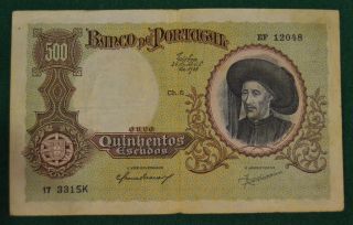 Note 500$00 Ch 6 Of Infante D.  Henrique (rare) photo