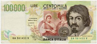 Italy 100,  000 Lire 1994 Serie (ga 561433 V) - P 117a Crisp Note Vf photo