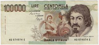 Italy 100,  000 Lire 1983,  Serie (hd 674974 E) P 110b - Vf photo
