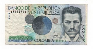 Colombia 20000 Pesos 2008 Pick 454 Look Scans photo