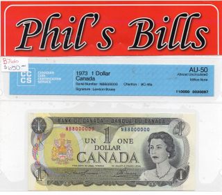 1973 $1 Bank Of Canada Au - 50 Million Note S :nb8000000 Bc - 46a Law/bou $650 B766 photo