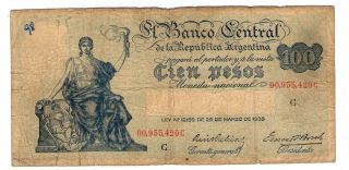 Argentina Note 1936 100 Pesos Series C - P 255 - B 1894 photo