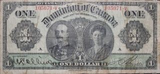 $1 Dominion Of Canada Lord & Lady Grey Large Note Fine Grade photo