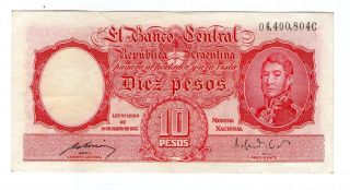 Argentina Note 1951 10 Pesos Series C - P 265b - B 1942 photo