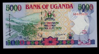 Uganda 5000 Shillings 1993 Pick 37a Xf - Au. photo