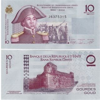 Haiti 10 Gourdes 2010 P - 272d Unc Banknote Central America photo