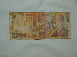 1998 Romania 5000 Lei Banknote photo