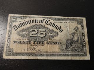 1900 Dominion Of Canada Shinplaster 0.  25 Cents Paper Boville Signature Dc - 15b photo