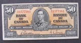 1937 $50 Bank Of Canada King George Vl Bank Note photo