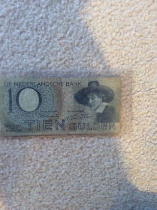 Banknote Netherlands 10 Guilders photo