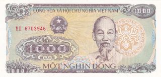 Vietnam (democratic Republic) : 1000 Dong,  Cu,  P - 106,  Ho - Chi Minh,  Elephants photo